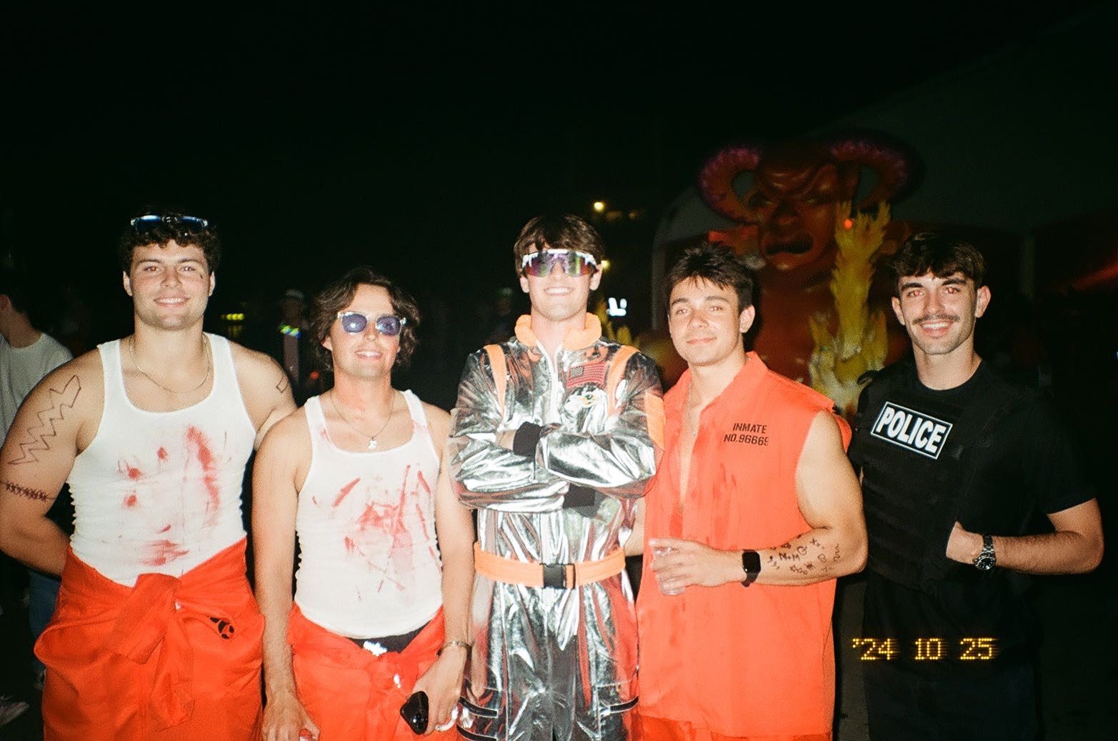 Group in Halloween costumes